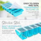 1/2 Cup Silicone Freezer Tray With Lid - Silicone Freezer Molds 2-Pack For meal prep & freezing of various sauces and other dishes, makes 12 perfect 1/2 cup portions cubes,oven and dishwasher safe