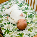 Little Unicorn Premium Crib Sheet | Breathable & Super-Soft Muslin Fabric (Tropical Leaf)