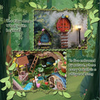 DIY Miniature House Kit, Forest Book Nook Kit with Music, 3D Wooden Puzzles for Adults, Dollhouse Kit with LED Light, Mini Building Kit, Craft Kit for Adults Teen to Build (Forest Garden)