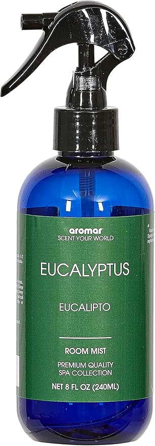 Aromar Essential Room Mist and Fabric Spray with Natural Freshener Aromatherapy for a Fresh and Rejuvenated Home 8 oz Eucalyptus