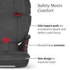 UPPAbaby Alta V2 High Back Booster Seat/Seven-Position, Active Support Headrest for Growing Children/SecureFit Integrated Belt Guide + Positioner/Cup Holder Included/Greyson (Grey Mélange)