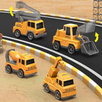 8 in 1 Construction Trucks Cars Toys for Toddlers 3-5, Boy Toddler Car Truck Toys with Playmat and Light Sound, Birthday Gifts for 3 4 5 6 Year Old Boy