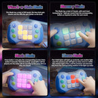 2024 New Fast Push Game Light Up Pop Fidget Toys,Its Electronic Handheld Game for Kids Teens Adults,Youth Quick Push Buttons Gamepad,Xmas Birthday Gifts Toys for Boys Girls,Ages 3 and Up(Blue)