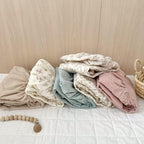 BuLuTu 2 Pack Muslin Crib Sheets for 52"x28" Standard Crib Mattress, Cute Rabbit Print Fitted Crib Sheets for Boys Girls Toddlers, Boho Neutral Soft Cotton Baby Sheets, Beige & Forest