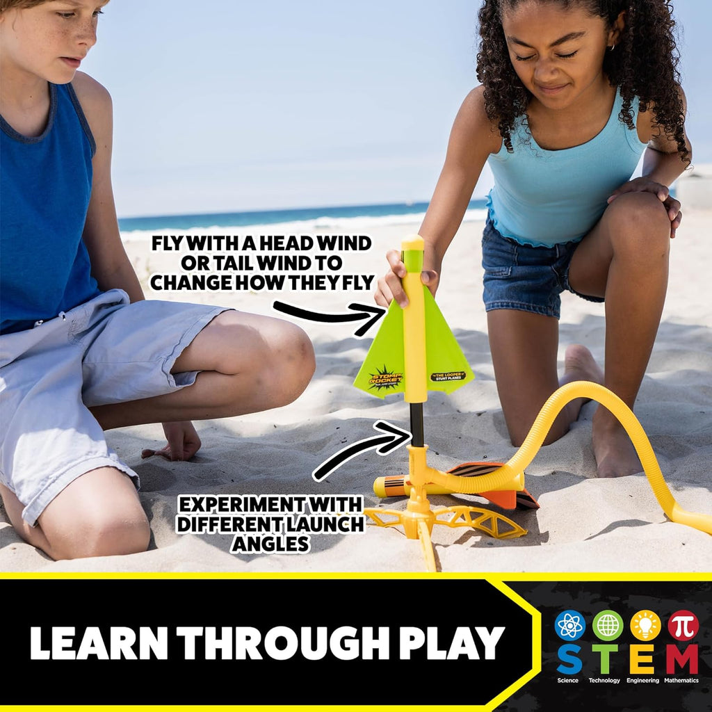 Stomp Rocket Stunt Airplane Refill - Looper Plane Launcher for Kids - Airplane Soars Over 100 Feet - Fun Outdoor Toys & Gift for Boys or Girls