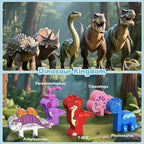 Train Building Block Set Dinosaurs Educational Toy STEM Learning for Toddlers Preschool Ages 3+Girls Boys, Creative Nature Toy Activity Playset with Storage Bucket Birthday Gift Ideas