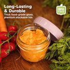 KeaBabies 12pk 4oz Glass Baby Food Containers with Lids - Leak-Proof, Microwavable Small Glass Jars, Baby Purees & Toddler Snack Storage Containers, BPA-Free, Dishwasher & Freezer Safe (Pastels)