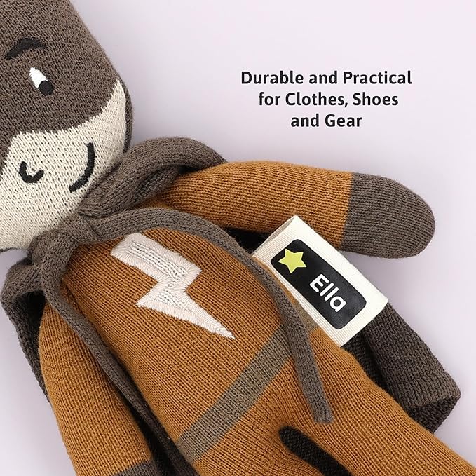 Personalized Name Labels for Kids (60) – Custom Waterproof & Durable Stickers for Clothing, Daycare, Office & School Supplies - Space