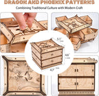 3D Wooden Puzzles for Adults - Mechanical Dragon Treasure Chest Model Kit, DIY Engineering Project, Unique Gift for Men Teens, Collectible Art and Home Display