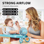 AMACOOL Battery Operated Stroller Fan Flexible Tripod Clip On Fan with 3 Speeds and Rotatable Handheld Personal Fans for Car Seat Crib Bike Treadmill (Blue)