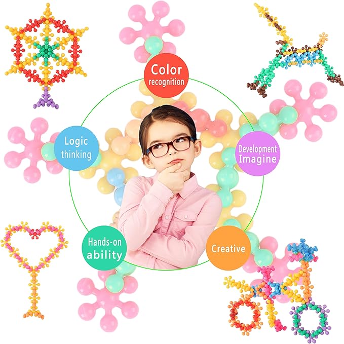 TOMYOU 400 Pieces Building Blocks Kids STEM Toys Educational Building Toys Discs Sets Interlocking Solid Plastic for Preschool Kids Boys and Girls Aged 3+, Safe Material Creativity