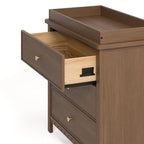 Graco Sasha 3-Drawer Chest with Changing Table Topper (Hazelnut) – GREENGUARD Gold Certified, Nursery Bedroom Wood Chest with Spacious Storage, Interlocking Drawer System, Pre-Installed Tracks