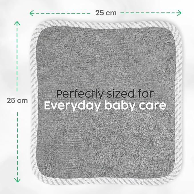 San Francisco Baby Washcloths for Newborn – Rayon from Bamboo Washcloths, Baby Wash Cloths Soft, Wash Cloths for Babies, Baby Wash Cloth – 6 Pieces, Gray