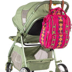 Wrangler Aztec Backpack Organized Daypack Travel Baby Bag with Stroller Strap and Side Bottle Pockets