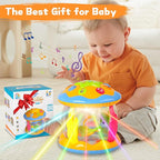 Baby Toys 6 to 12 Months - Musical Rotating Light Up Infant Toys, Early Learning Toys Baby Crawling Drum Toy, Tummy Time Educational Sensory Baby Girl Gifts for Toddlers 1 2 3 Years Old