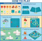 Kids Board Games Learning Toys, STEM Educational Logic Kits with 200+ Challenges & 4 Difficulty Levels, Brain Puzzles Maze Games for Boys Girls Ages 3-10 Birthday Gifts