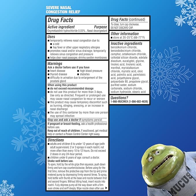 Mucinex Sinus-Max Nasal Spray Decongestant, 12 Hour Over-The-Counter Medication Nose Spray for Sinus Relief, Nasal Decongestants for Adults & Sinus Congestion, Cooling Menthol, 0.75 Fl Oz