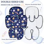 Pea Pod Baby Car Seat Head Support for Newborn, 2 in 1 Infant Car Seat Head Body Support for Boys Extra Soft Breathable Baby Car Seat Cushion Insert for Strollers, Swings, and Bouncers, Blue Space