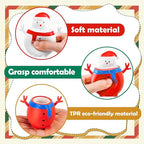 RunNico 12 Pack Christmas Snowman Squeeze Sensory Toy, Santa Claus Squishy Fidget Toys, Stretchy Christmas Snowman Relieve Stress Ball for Holiday Decoration Party Favors Adult Anxiety Relieve