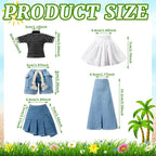Bencailor 8 Pieces Christmas Doll Clothes for 11.5 Inch Doll Accessories Sweaters Denim Pant Summer Regular Outfit Clothing(Shirt)