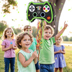 WERNNSAI Foldable Video Game Piñata - Pull String Gaming Birthday Party Supplies Extendable Piñata with Blindfold Bat and Tassels Game On Birthday Party Decoration Folding Piñatas for Classroom Game