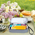 Breastmilk Cooler Bag with Ice Pack, Portable Insulated Breast Milk Storage Cooler Bag, Small Stylish Breastmilk Storage Bag Cooler with Wrist Strap (Grey)