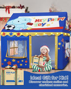 Kids Play Tent, Toddler Tent for Kid Indoor & Outdoor, 48.5"x39.4"x48.5" Playhouse Tents with Complete Toys Set, Kids Tent 3 Window, Lights and 5 Balloons