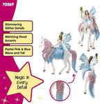 Schleich Bayala - 3 PC Fairy Toys Set - Eyela and Unicorn Figure Playset - Cute Fairy Doll and Fantasy Figurines for Girls and Boys - Magical Toys for Pretend, Imaginative Play - Kids Ages 5+ | 70569