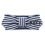 Creative Knitwear Navy Midshipmen Infant Girls Navy/White Striped Hair Knot Headband Embroidered Logo - Size Newborn - 4T