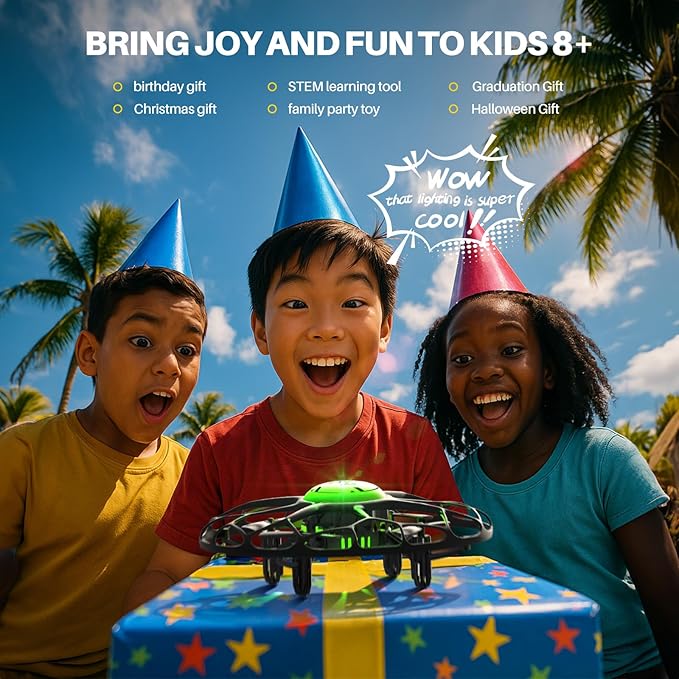 SYMA Drone for Kids with 7-Color LED Light, X660 Mini Drone with 3D Flip, Rotary Ascent, Headless Mode, Speed Switch and Full Protection RC Toys Gifts for Beginners Adults