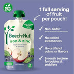 Beech-Nut Baby & Toddler Food Pouches with Iron & Zinc, Apple Blueberry & Spinach Puree, 3.5 oz (12 Pack)