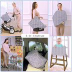 Car Seat Covers for Babies - Multi- use Nursing Carseat Canopy, Breastfeeding Covers, Baby Shower Gifts for Boys and Girls (dot Arrows)