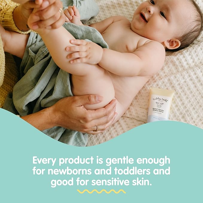 TUBBY TODD Baby Bundle Newborn Skin Care Set - Hypoallergenic Hair + Body Wash, All Over Ointment with Colloidal Oatmeal, Sweet Cheeks Diaper Paste - Fragrance Free, Standard Size
