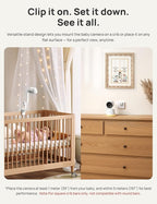 Dr.Care LumiView Plus Smart WiFi Baby Monitor with Clip Mount - 5.5" 1080P Split Screen & 2K Camera, Privacy Mode, Cry & Motion Alerts, 5000mAh Removable Battery, RGB Night Light, HD Night Vision