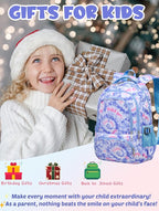 BLUEFAIRY Kids Backpack for Girls Elementary Primary Middle School Bags for Aged 8-10 for Teens Childs Bookbags Back to School Book Bags Cute Mochilas para Niñas Tie-dye Violet