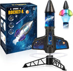 Rocket Launcher for Kids -200 Feet of Flight Altitude, Auto Electric Rocket Toys with Safe Parachute, Outdoor Summer Yard Toys Christmas Birthday Gifts for Boys & Girls Age 6 7 9 10 12 8-13 Years Old