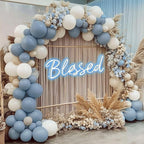 RUBFAC 129pcs Dusty Blue Balloons Different Sizes 18 12 10 5 Inch Latex Haze Blue Balloon Garland Arch for Party Decoration Birthday Wedding Engagements Anniversary Baby Shower Party Supplies