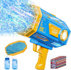 Bubble Gun, 125 Holes Bubble Machine with Lights, Bubble Guns for Kids Ages 4-8 Year Old, Big Bubble Gun Blaster for Wedding, Halloween Outdoor Toy Birthday Bubble Maker Party Favors (Blue)