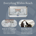 Foundations Horizontal Baby Diaper Changing Station with Recessed Mount, Stainless Steel Shell with Polyethylene Changing Table, Adjustable Safety Belt (100SSC-R)