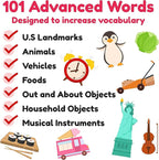 Advanced Flash Cards for Toddlers 3-5 Years – 101 Flashcards – Preschool Flash Cards – Kindergarten Flash Card for Kids – Toddler Learning – Educational Gift - for Ages 3, 4, 5 & 6