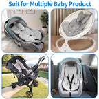 3in1 Baby CarSeat Head Support for Infant, Reversible Soft Infant Car Seat Insert Newborn Boy Girl, Breathable Cotton Head Body Support Pillow Cushion,Stroller,Swing,Bouncer,Baby Registry,Grey