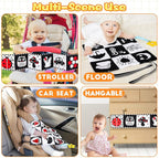 High Contrast Baby Toys for Newborn Infant 0-6 Months Montessori Tummy Time Black and White Sensory Crinkle Toys 0-3 3-6 Months Soft Books Carseat Toys for Baby Boys Girls Easter Basket Stuffers Gifts