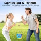 Contixo KS1A Kids Mini Karaoke Machine with LED Lights, 7–10H Playback, Dual Wireless Mics, Magic Voice Effects, Bluetooth Speaker for Children, Portable Singing Toy Gift for Boys & Girls, Blue