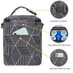 Breastmilk Cooler Bag with Ice Pack Fits 4 Baby Bottles Up to 9 Ounce Insulated Baby Bottle Bag Breast Milk Cooler on The Go with Strap Baby Bottle Cooler Bag for Nursing Mom Daycare or Travel