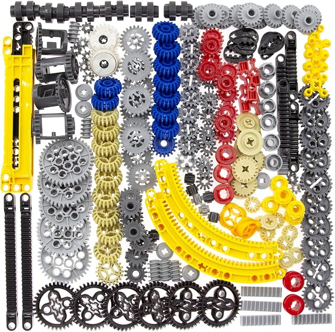 233pcs Gears-Differential kit, Compatible with Technic-Parts, for STEM-MOC-EV3-Project-Track-Car-Bulk- Blocks (Random Color)