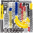 233pcs Gears-Differential kit, Compatible with Technic-Parts, for STEM-MOC-EV3-Project-Track-Car-Bulk- Blocks (Random Color)