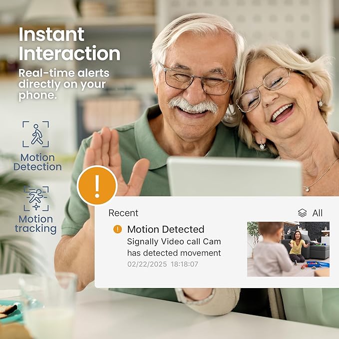 VTA+ Full HD Smart Video Call Camera, 2.8” Screen, Elderly & Child Care Indoor Security, Motion Tracking & Night Vision, 2-Way Audio, WiFi 350° Rotation