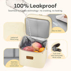 Breastmilk Cooler Bag with Ice Pack & Pacifier Case, Large Double Layer Insulated Baby Bottle Cooler Fits 6 Bottles, Breast Pump Storage Bag for Working Nursing Moms, with Gift Box