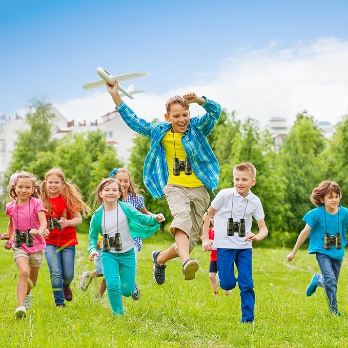 Deekin 16 Toy Binoculars for Kids with Neck String Learning Novelty Binocular Bulk Jungle Safari Hunting Party Favor for Explorer Gifts Bird Watching Camping Hunting, 4.3 x 4.1 Inch(Camouflage)