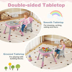 BABY JOY 16 in 1 High Chair, Convertible Baby Highchair for Babies and Toddlers with Activity Center, Booster Seat, Building Block Table, Toddler Chair with Safety Harness, Removable Tray (Pink)